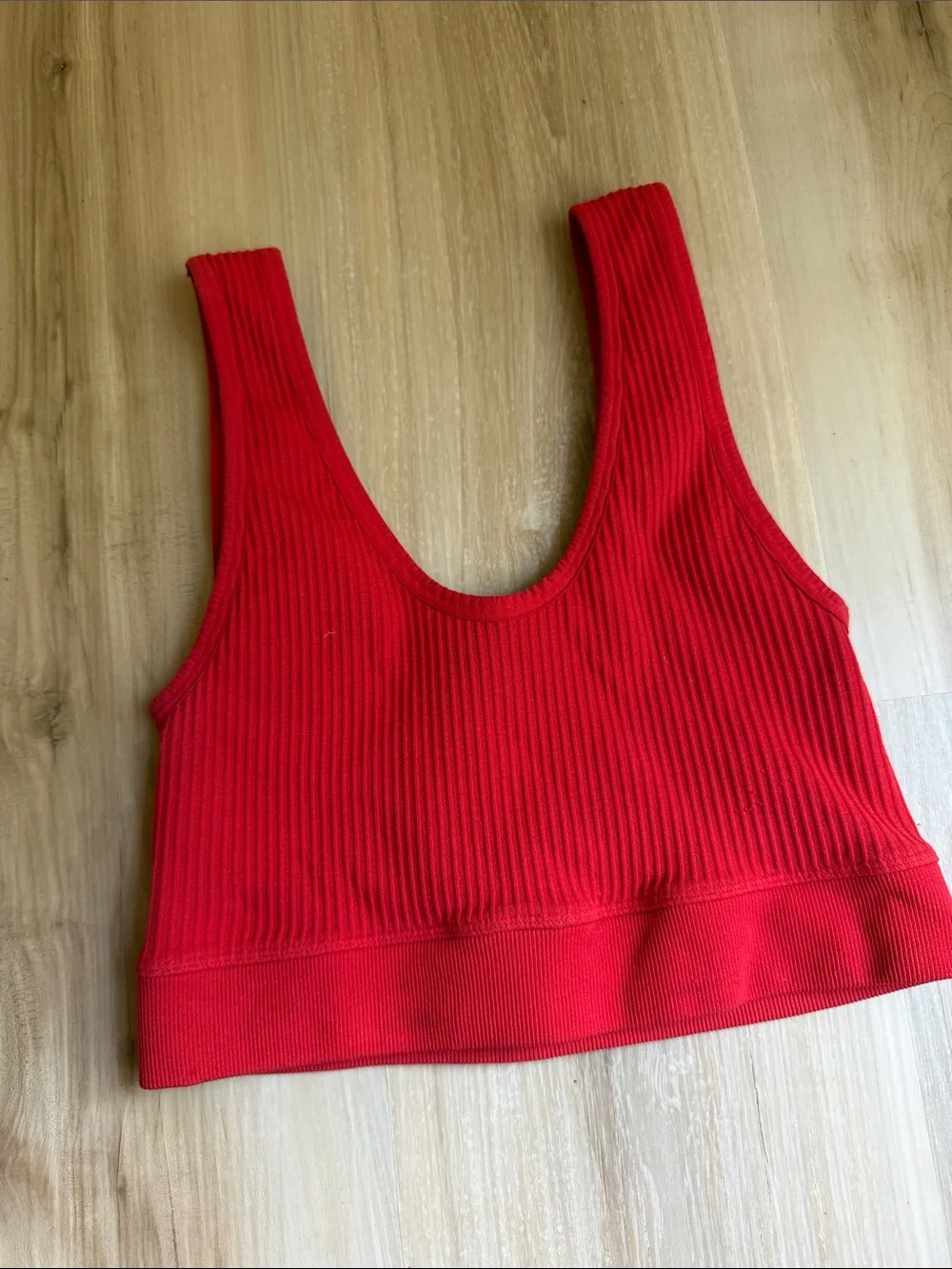 Bombshell Sportswear Red Ribbed Snap-Front Crop Sports Bra